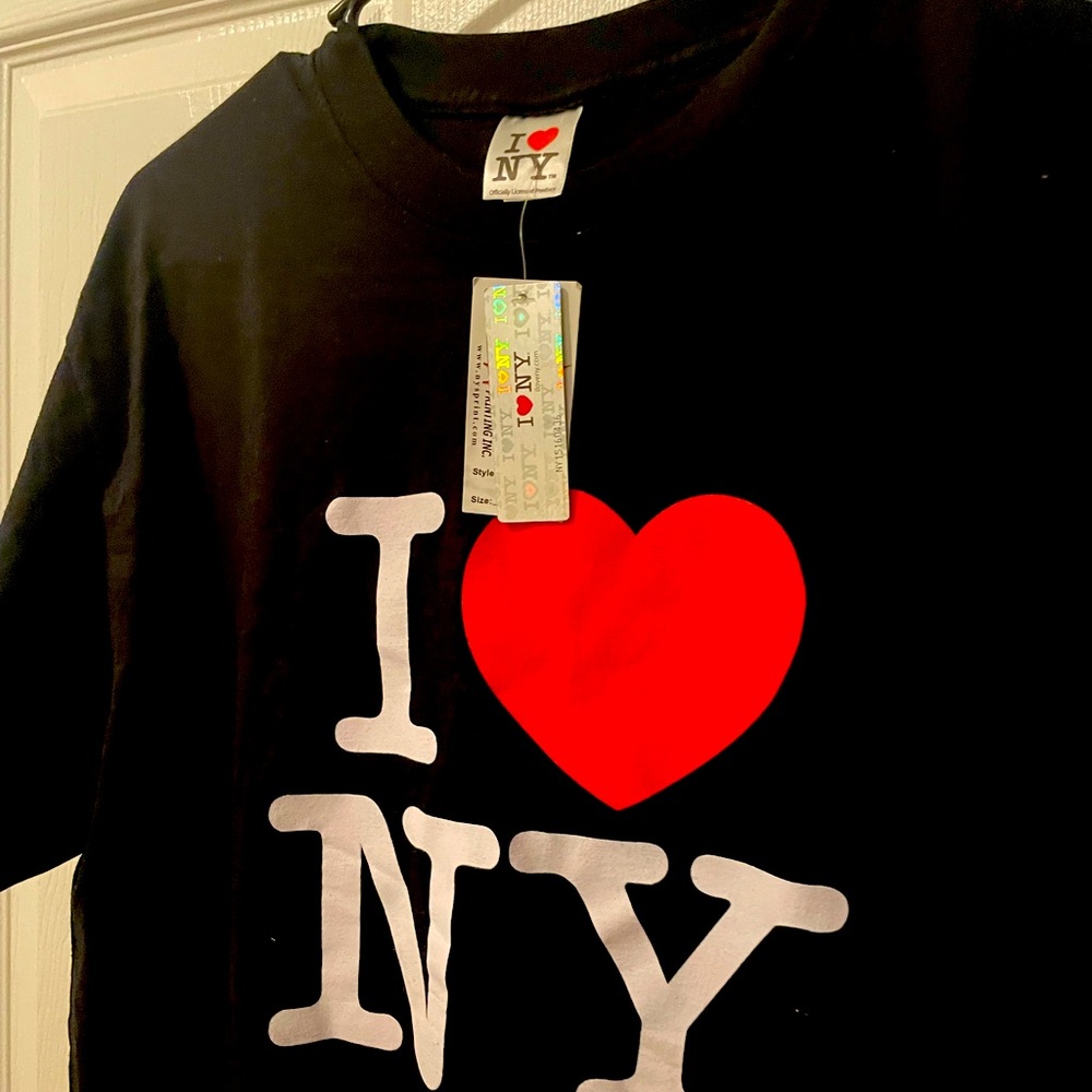 I Love NY new york black short sleeve t shirt adult size Large